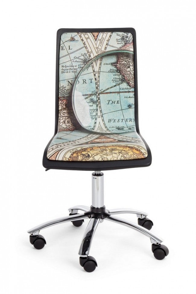 Chaise de bureau en acier éco-cuir Young Gulliver