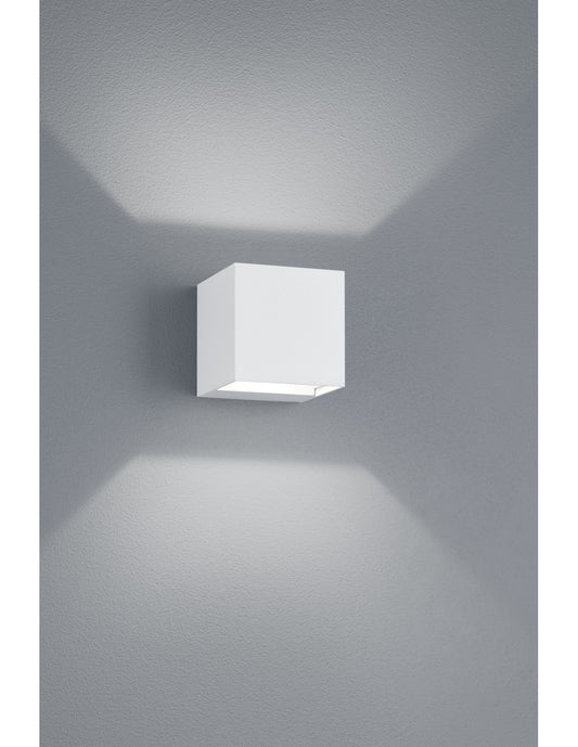 Applique Cube Double Émission LED Adaja Blanc IP54 Trio Lighting