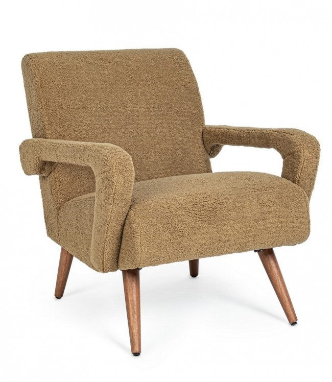 Fauteuil vintage marron-beige Berna Palm