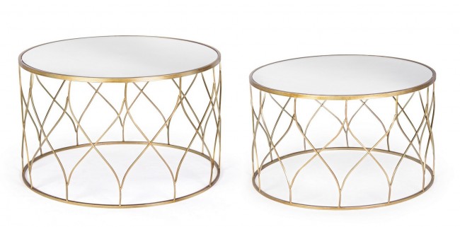 Set de 2 tables basses en métal Elenor