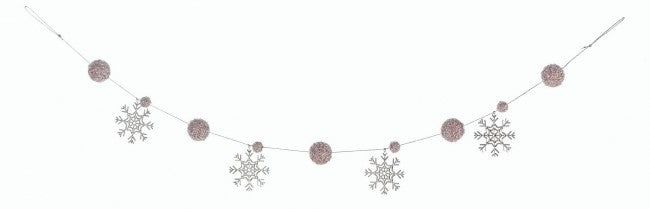 4x Guirlande Paillettes Rose H150