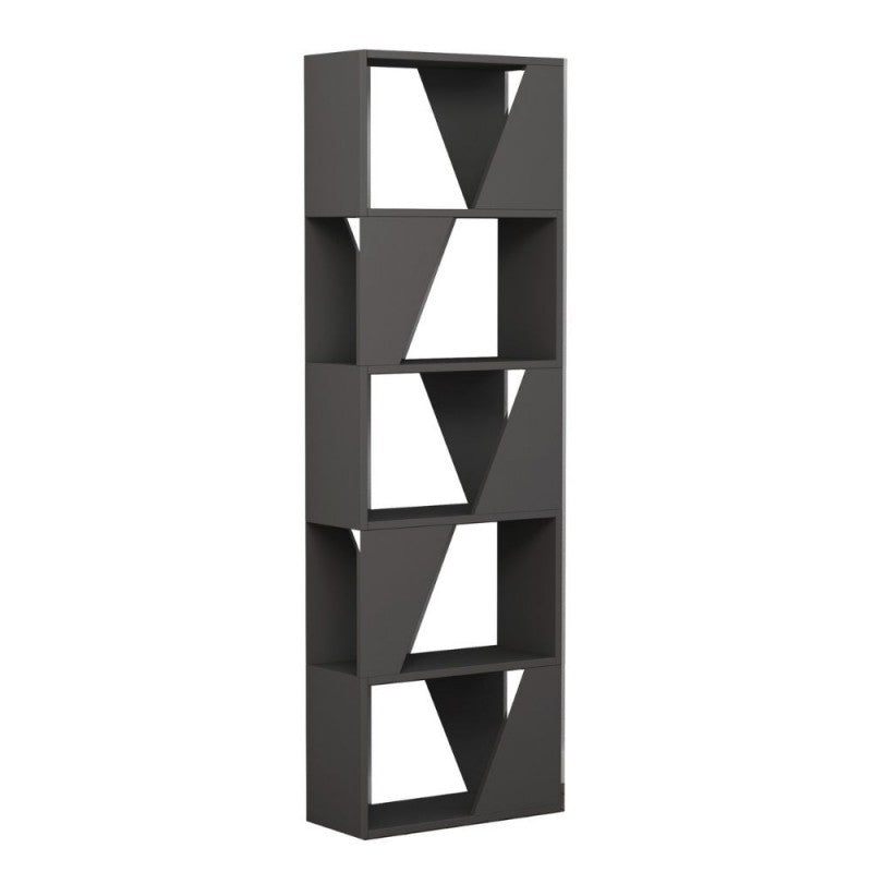 Bibliothèque anthracite avec 5 étagères Structure 54x24xh.168 cm 