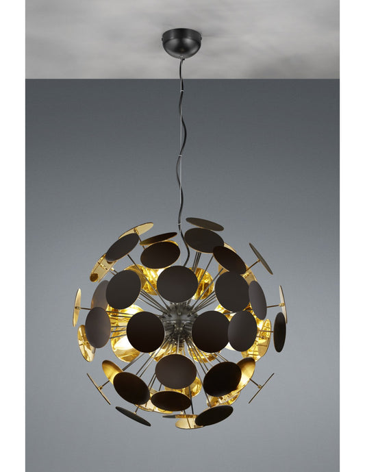 Suspension Discalgo 6xE14 Noire Et Rondes Déco Ø54 cm Trio Luminaire