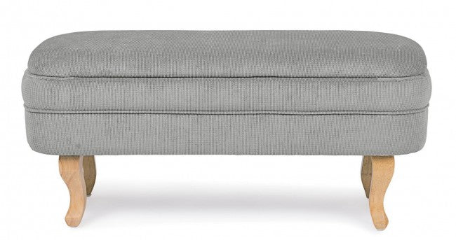 Banc de rangement vintage Chenille en velours gris clair 102x41x49h cm
