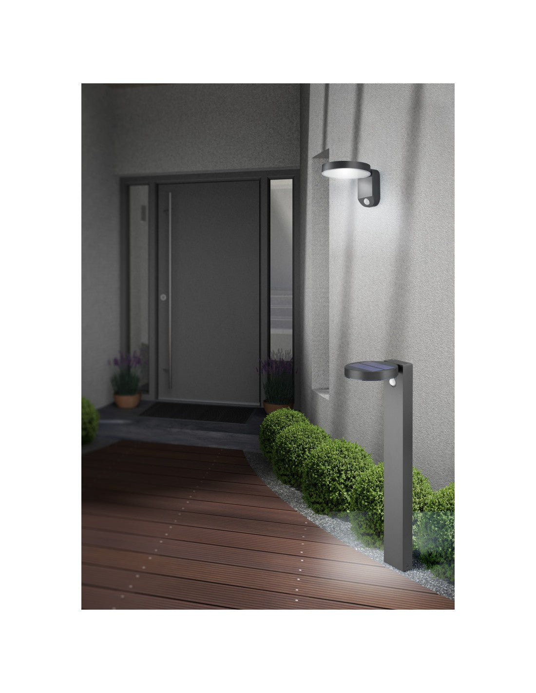Poteau Posadas Led Anthracite IP44 avec Capteur de Mouvement Trio Lighting