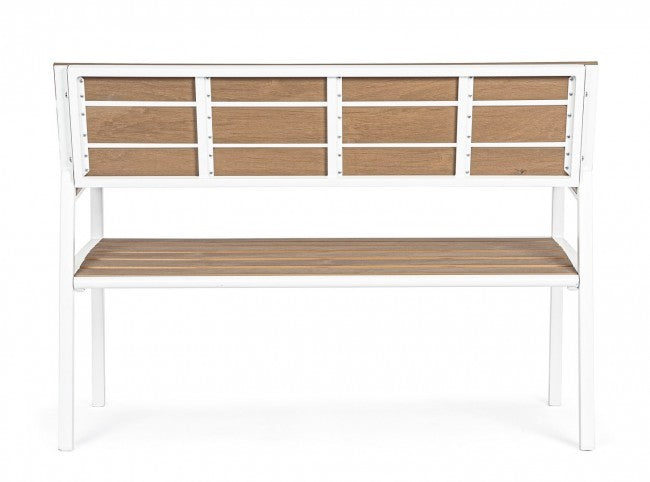 Banc salon de jardin blanc Isak