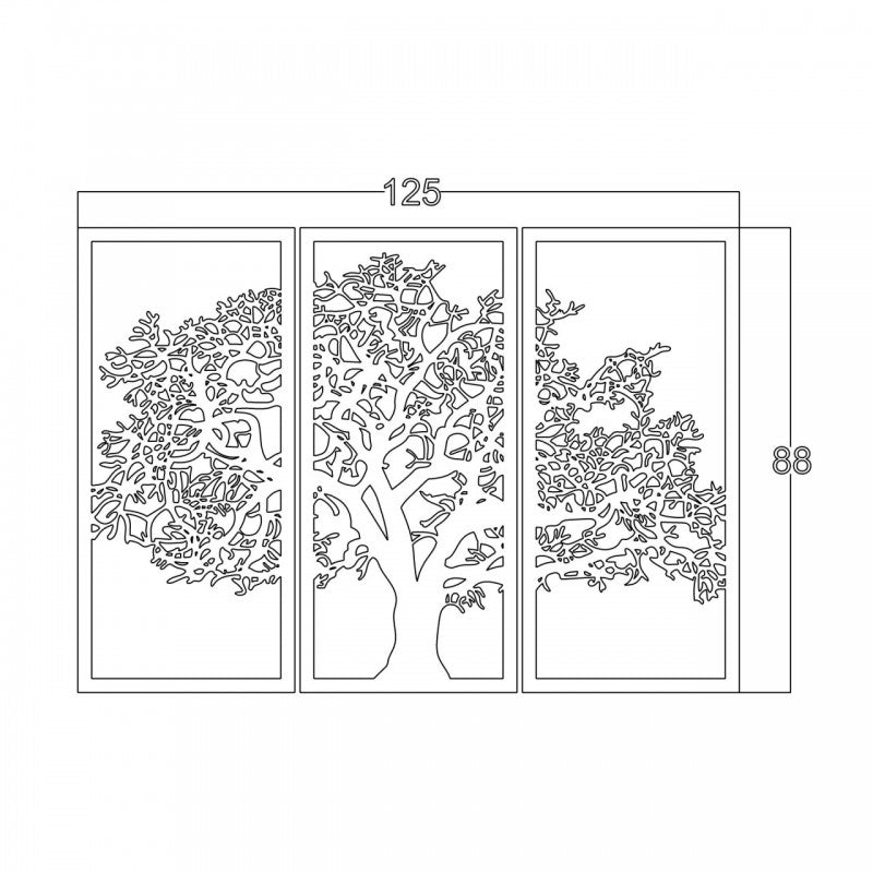 Décoration murale peinture arbre noir moderne