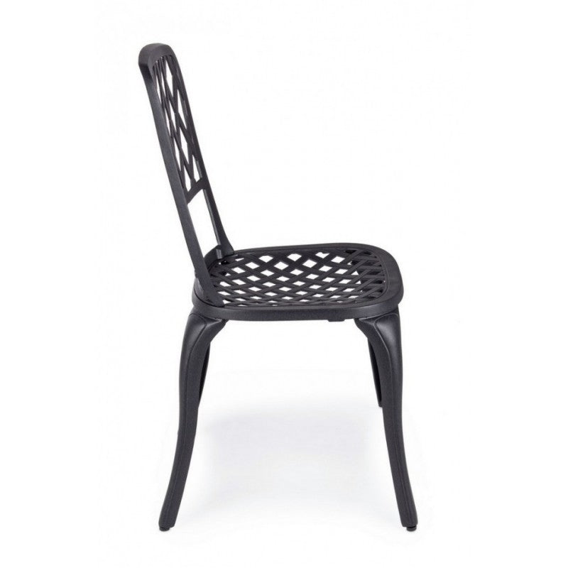 Chaise extérieure en aluminium anthracite 44 x 46 x 89h cm