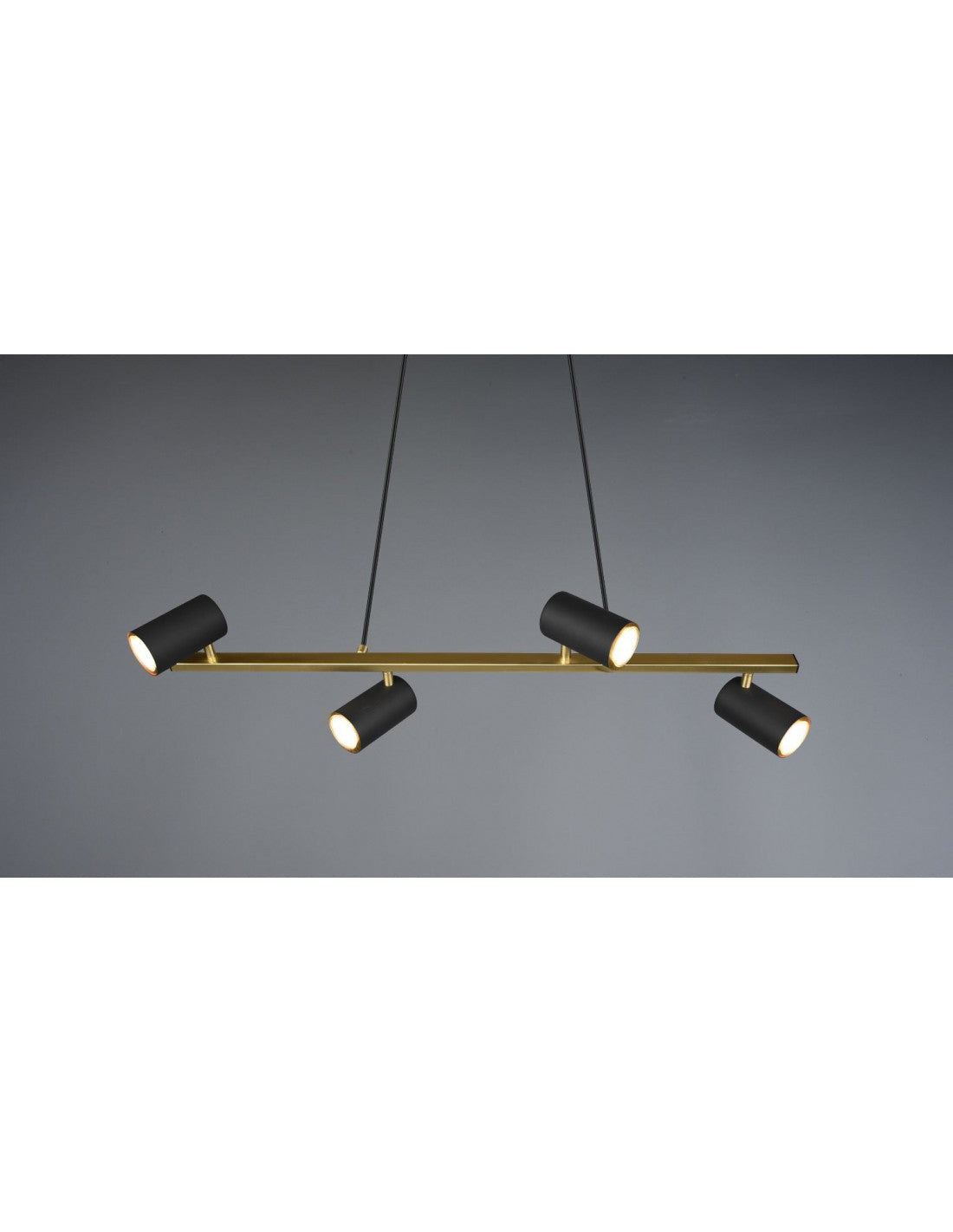 Suspension Noire 4 Spots GU10 Orientables Marley Trio Lighting