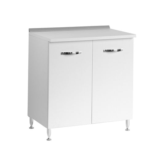 Base de cuisine en frêne blanc avec 2 portes 80x50xH 85 cm