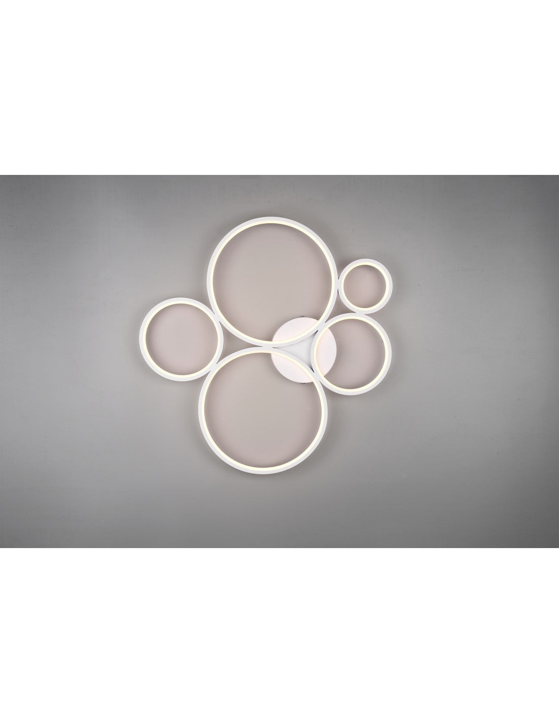 Plafonnier Rondo 5 Cercles LED Gradables Blanc L59 cm Trio Lighting