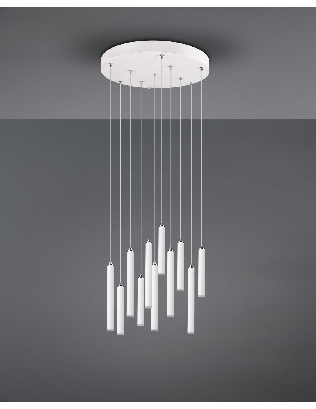 Suspension Tubulaire Moderne 11 Tubes LED Blancs Ø40 cm Trio Lighting