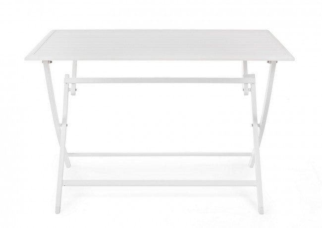 Table d'extérieur ELIN en aluminium blanc 110x70x h71 cm