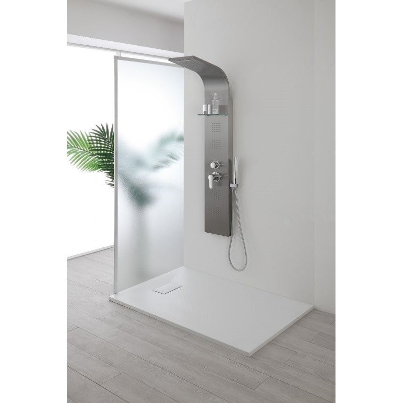 Colonne de douche murale en acier satiné 22x45x h150 cm 