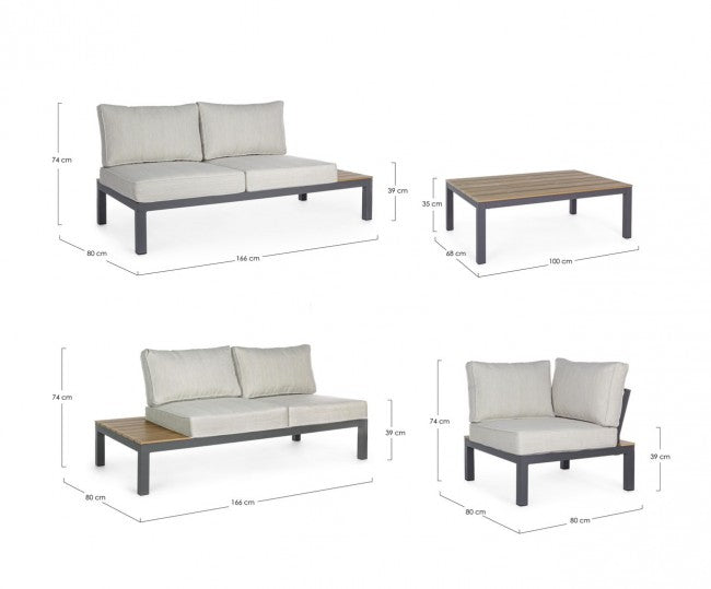 Salon de jardin Elias anthracite
