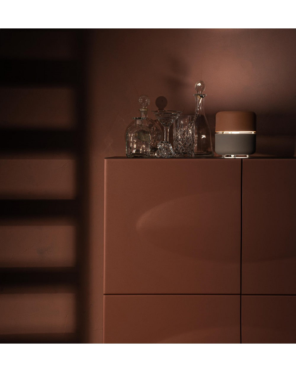 Lampe de table Idra en métal rose et gris STS