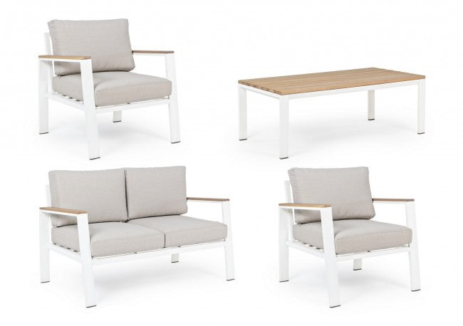 Ensemble de salon de jardin Belmar blanc