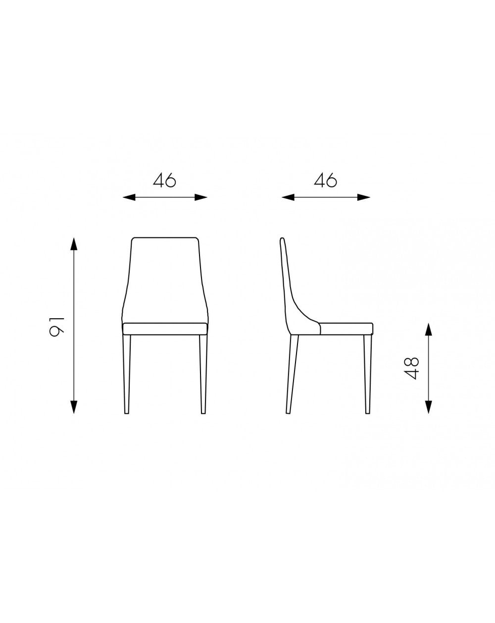 2x Chaise Myriam STS simili cuir blanc