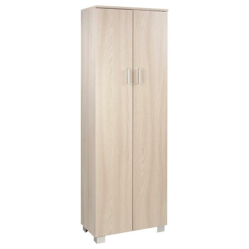 Meuble à chaussures polyvalent avec deux portes et cinq étagères en Light Olmo 62x34x h178 cm