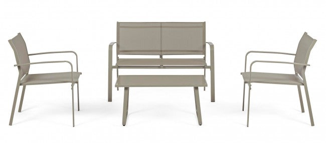 Bizzotto ensemble de jardin gris tourterelle 4 pièces