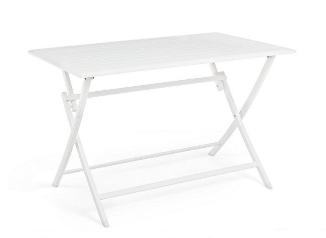 Table d'extérieur ELIN en aluminium blanc 110x70x h71 cm