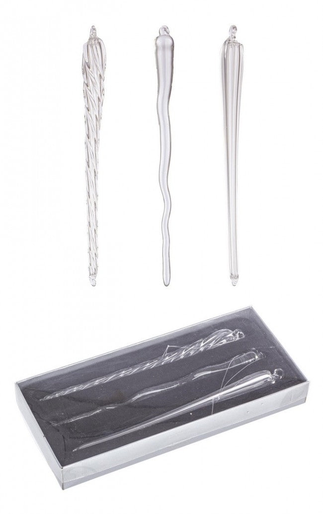 6x Conf3 Pendentif Vt Icicle Transp Cul