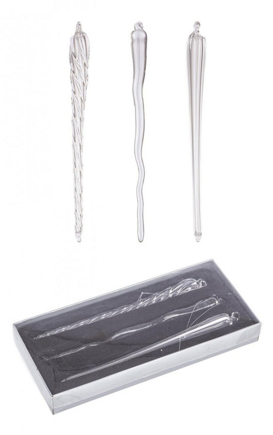 6x Conf3 Pendentif Vt Icicle Transp Cul