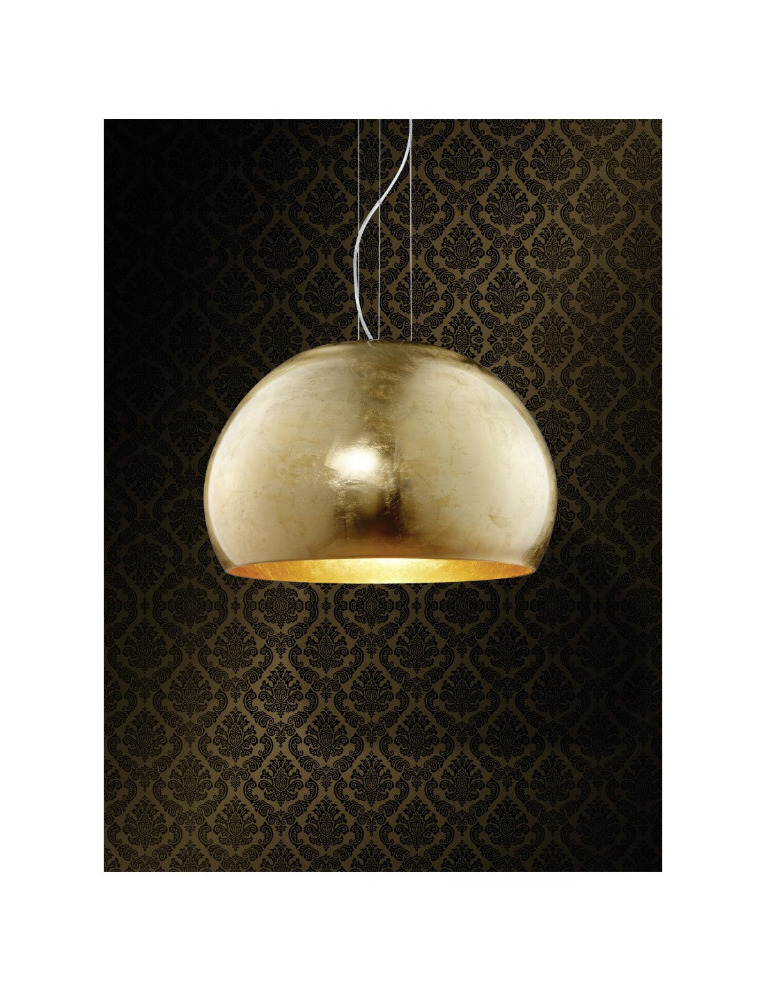 Abat-jour à suspension moderne en verre opale doré Ø51 cm Ontario Trio Lighting