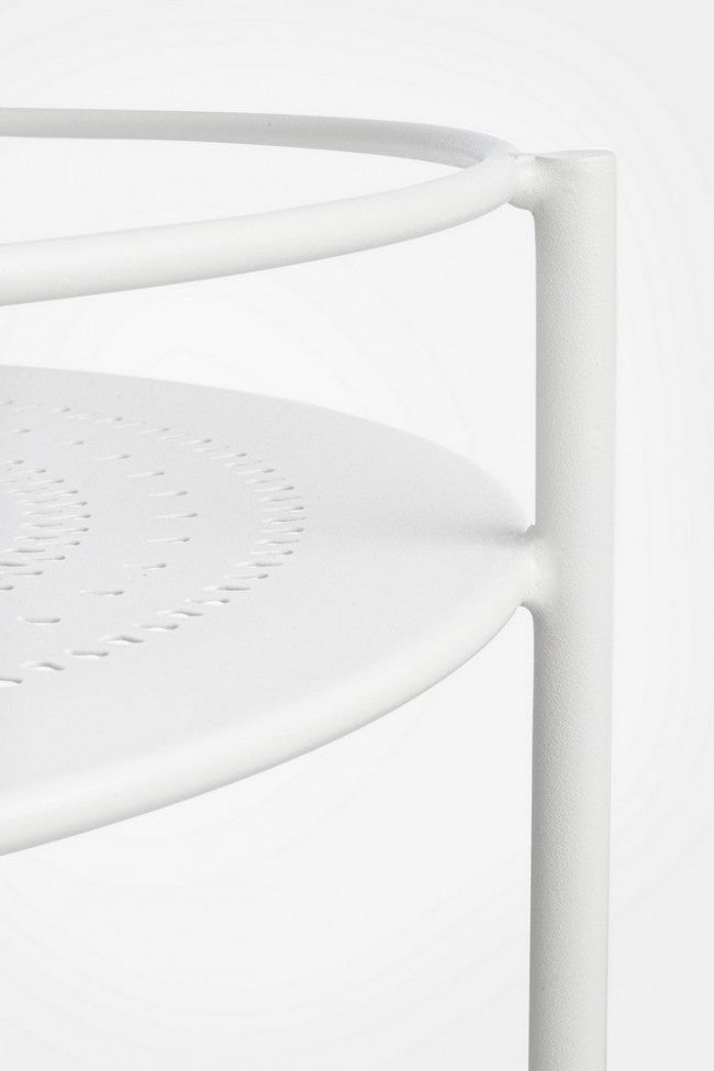 Chariot à bouteilles en acier blanc