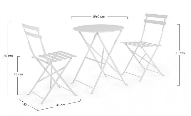 Ensemble table et chaises de jardin Bizzotto blanc Bizzotto