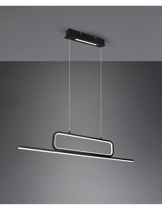Le bureau noir moderne de suspension Aick a mené l'éclairage de trio dimmable