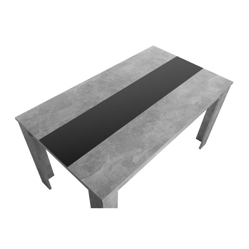 Table à manger couleur ciment avec insert réversible noir ou blanc 138x80xh.74 cm