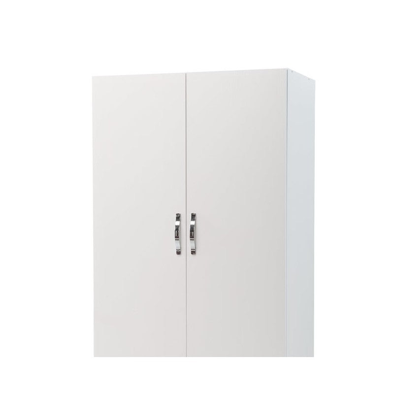 Armoire 2 portes avec commode en frêne blanc 91x52xH 210 cm