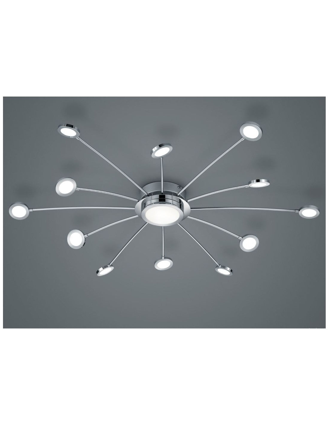 Plafonnier Moderne 13 LED Dimmables Bodrum Ø100 cm Chrome Trio Lighting
