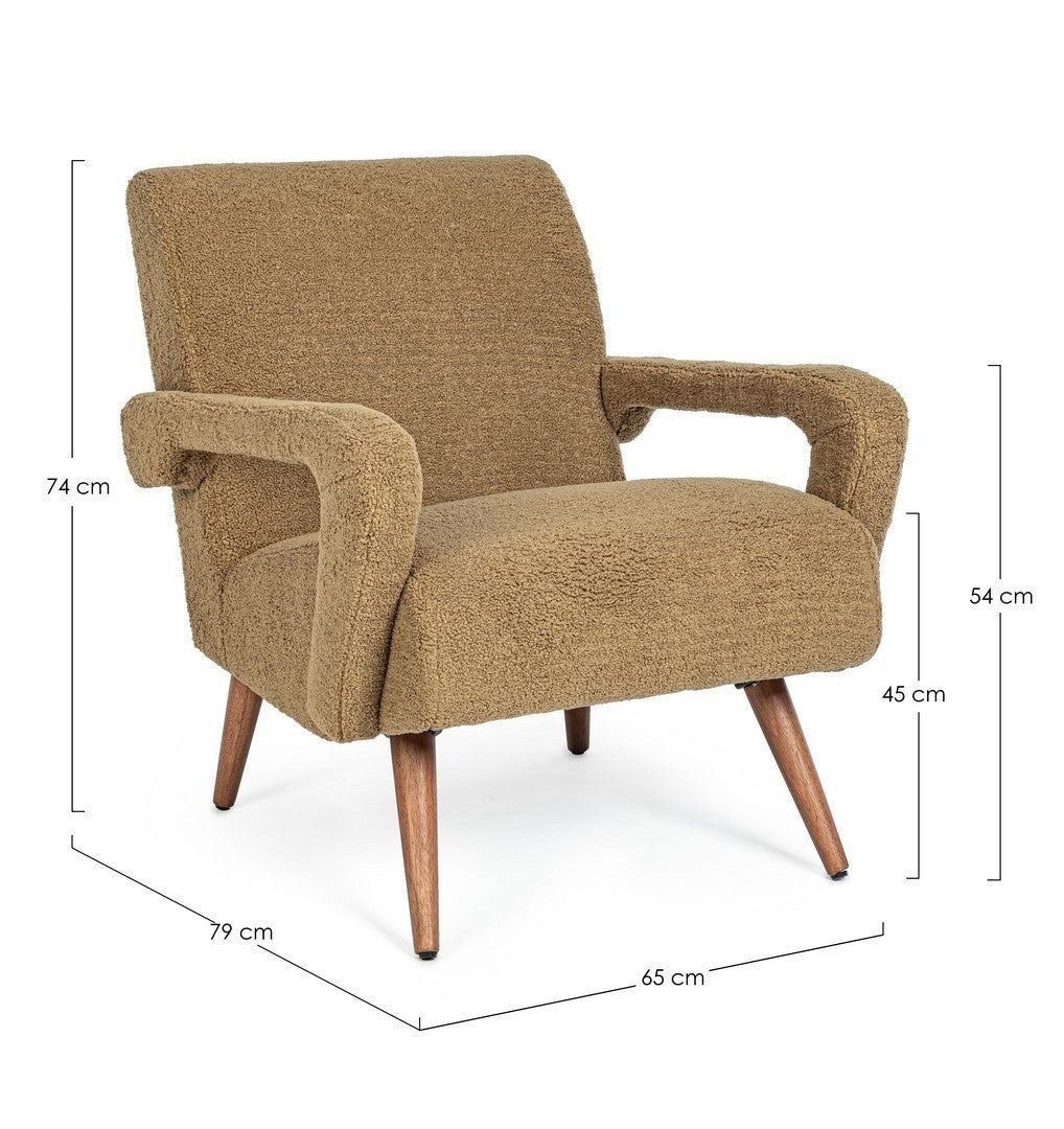 Fauteuil vintage marron-beige Berna Palm