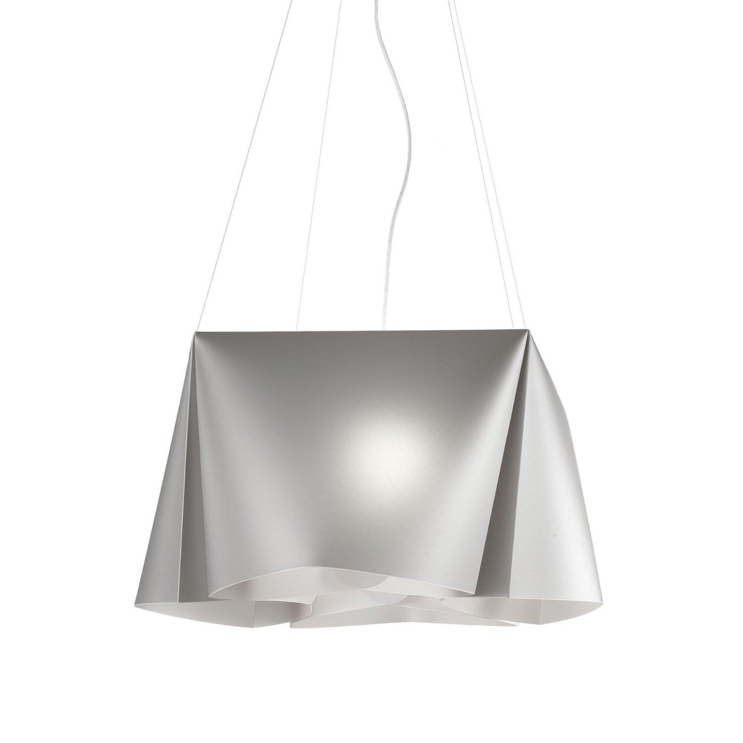 Suspension argentée en métal chromé Cm. 59 x 31h