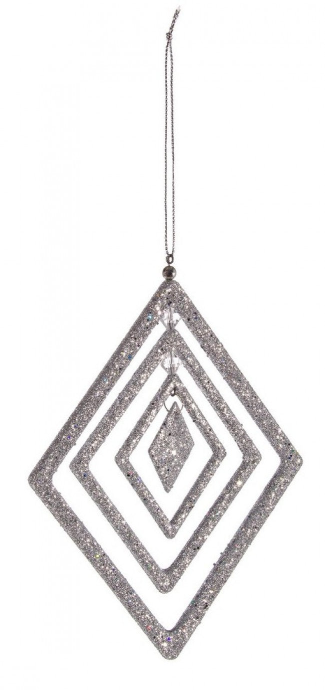 12x pendentif mode losange en argent