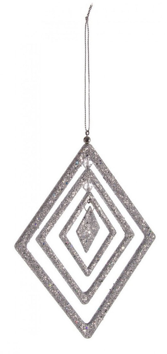 12x pendentif mode losange en argent