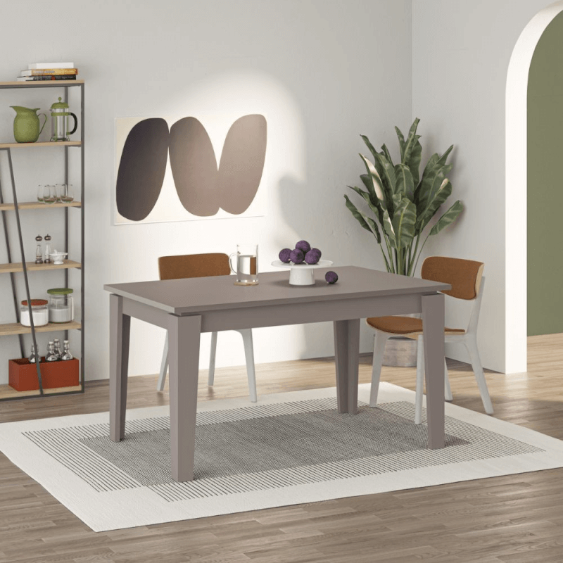 Table extensible gris tourterelle moka clair Tolmen 140x80 cm