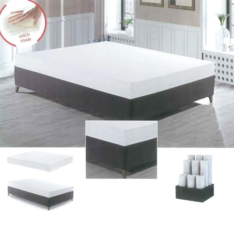 Matelas double mémoire de forme déhoussable 160x190xh.21 cm