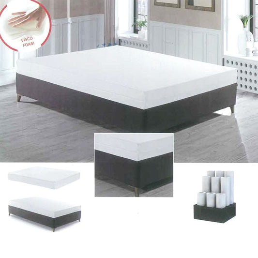Matelas double mémoire de forme déhoussable 160x190xh.21 cm