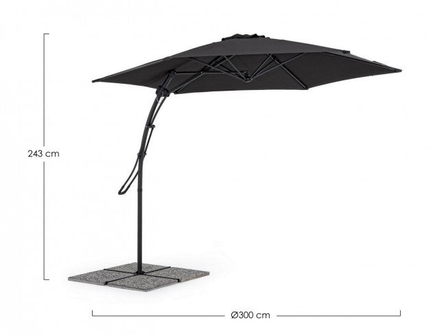 Parasol de jardin gris Sorrento 3 mètres