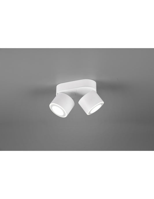 Plafonnier 2 Spots LED L18 cm Taurus Blanc Trio Lighting