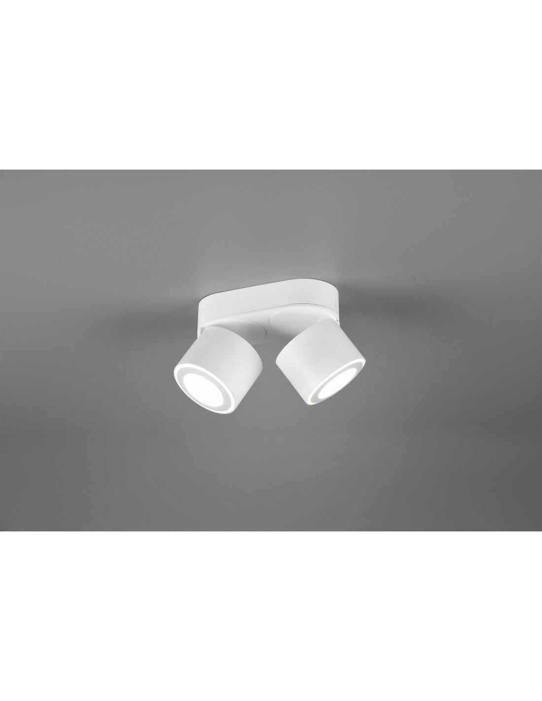 Plafonnier 2 Spots LED L18 cm Taurus Blanc Trio Lighting