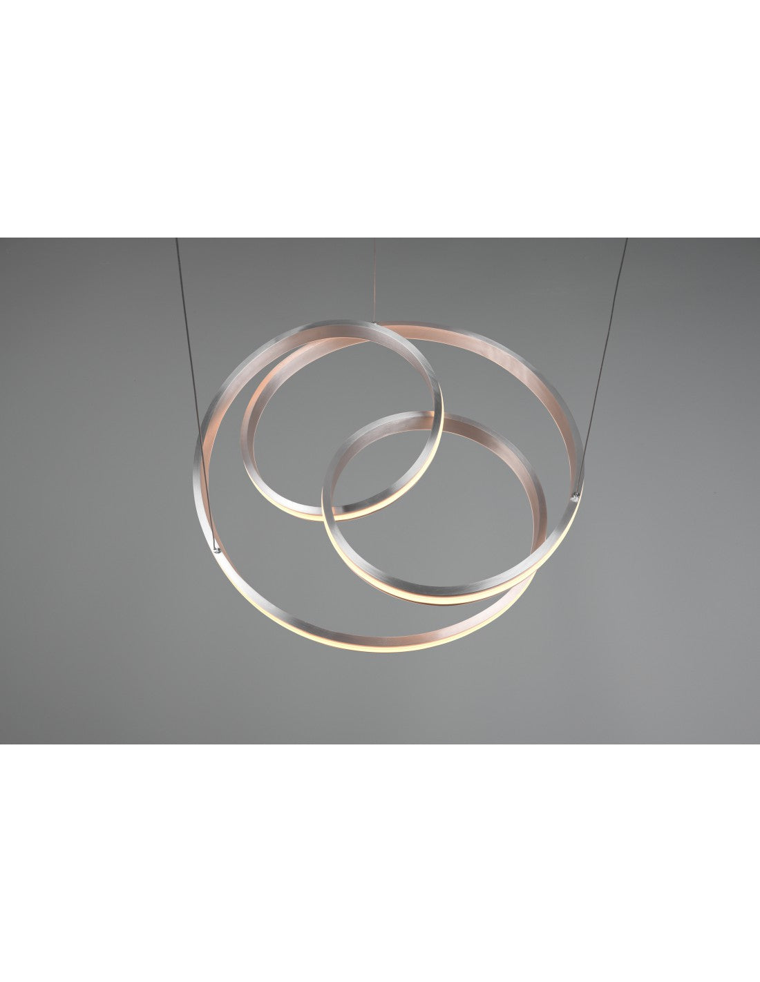 Lustre Vortice moderne Yara Nickel Led gradateur Trio éclairage