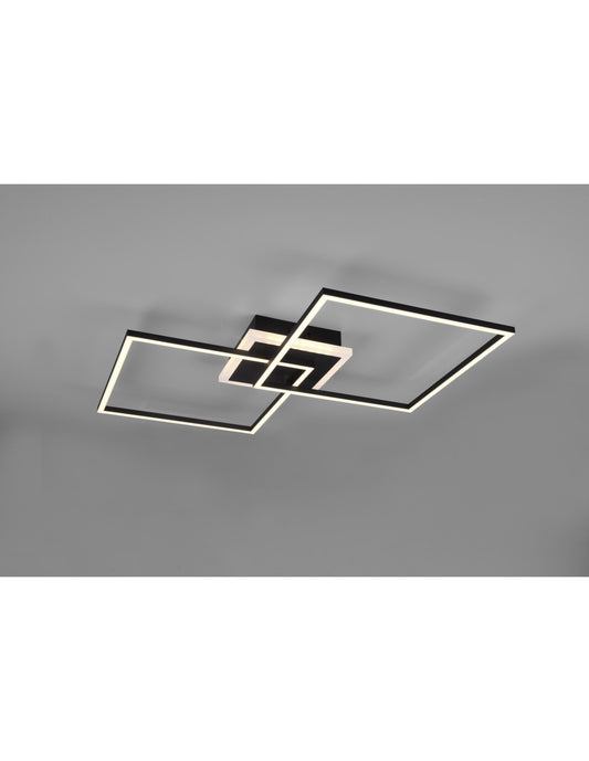 Plafonnier Carré Arribo Noir LED Dimmable Rgbw Trio Lighting