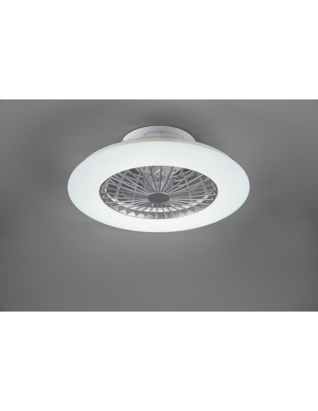 Lustre LED à intensité variable, ventilateur Stralsund, trio d'éclairage en aluminium