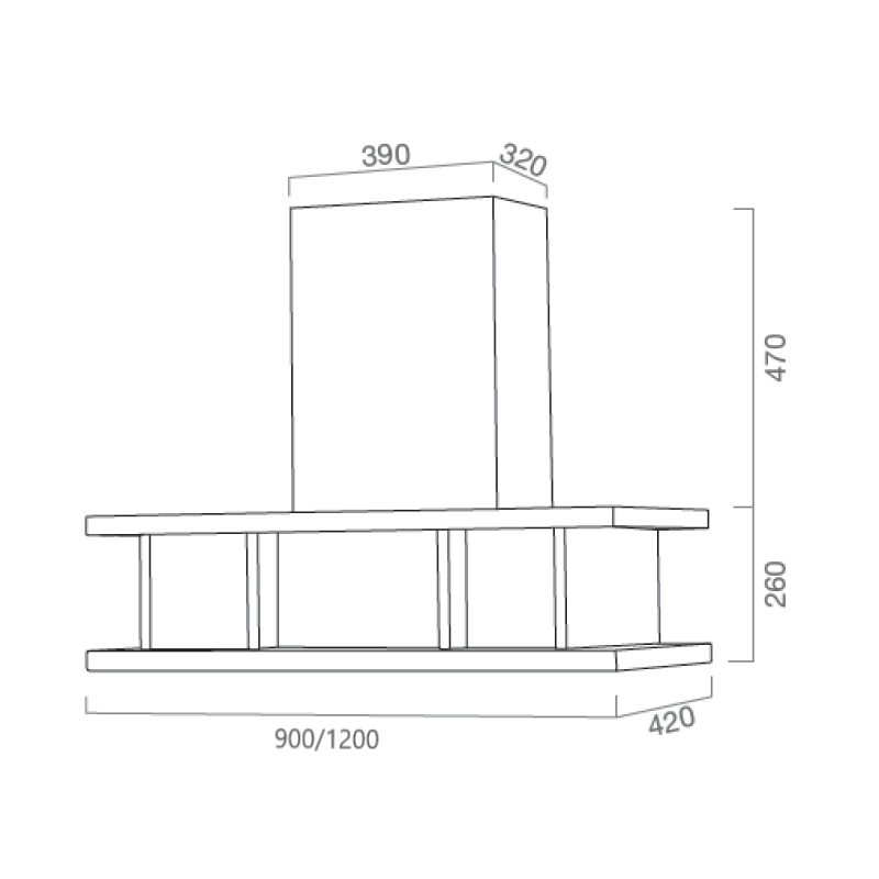 Hotte aspirante STYLE INDUSTRIEL en inox bruni 120 cm