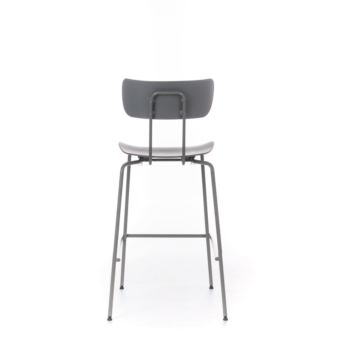 4x Tabouret en polypropylène avec assise grise