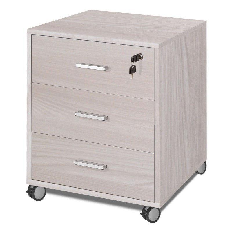 Commode de bureau à trois tiroirs à roulettes Olmo 50x41x h70 cm